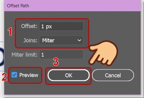 Cách tạo viền chữ trong Ai với Offset Path (Bước 5)