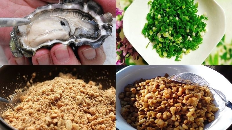 nguyên liệu hàu nướng mỡ hành bằng lò vi sóng