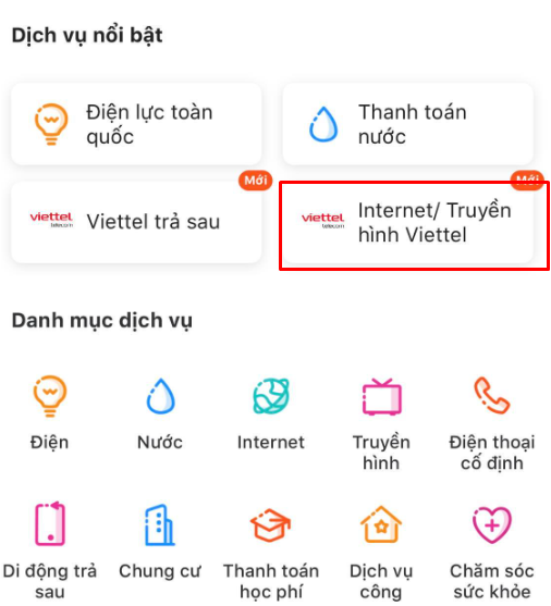 Hướng dẫn thanh toán Internet Viettel qua MoMo trong vòng vài nốt nhạc