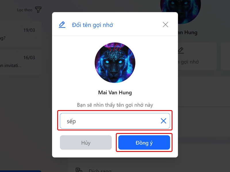 Cách đổi tên gợi nhớ trong ứng dụng Halome bằng điện thoại