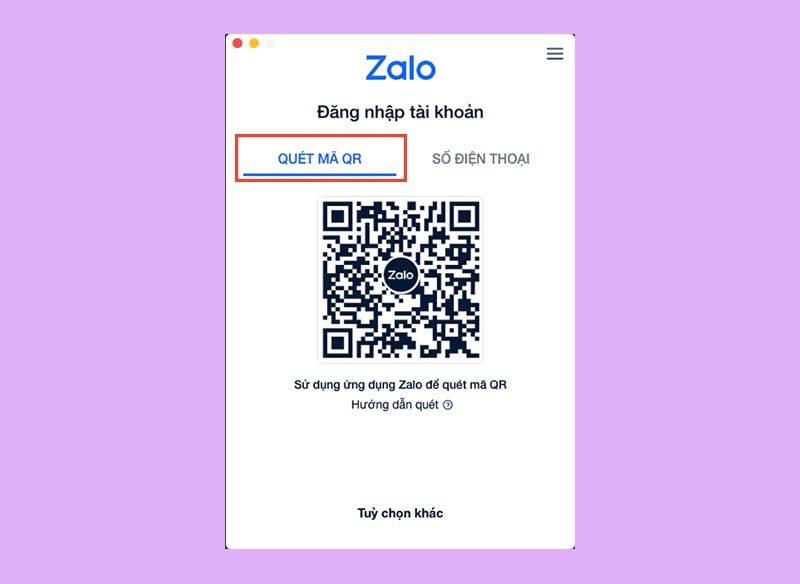 Nhấn vào mục Quét mã QR