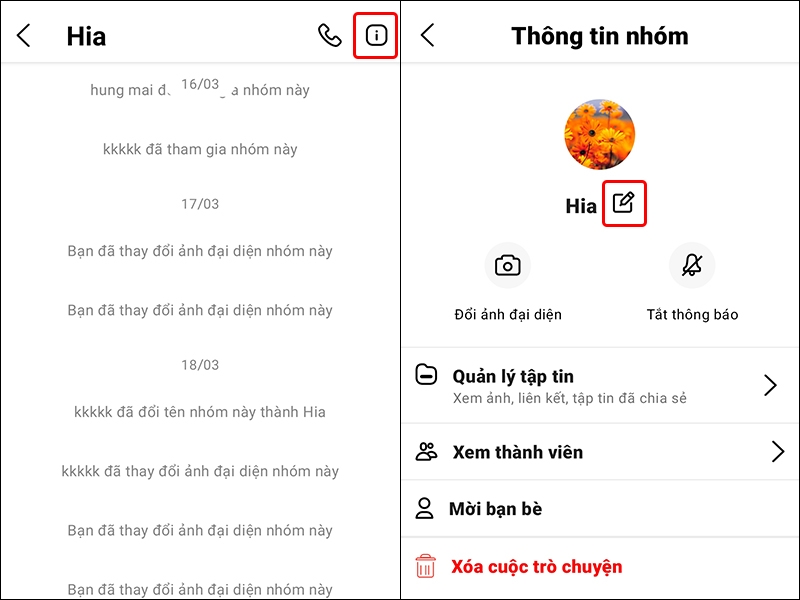 Hướng dẫn thay đổi tên nhóm chat trên Halome bằng điện thoại