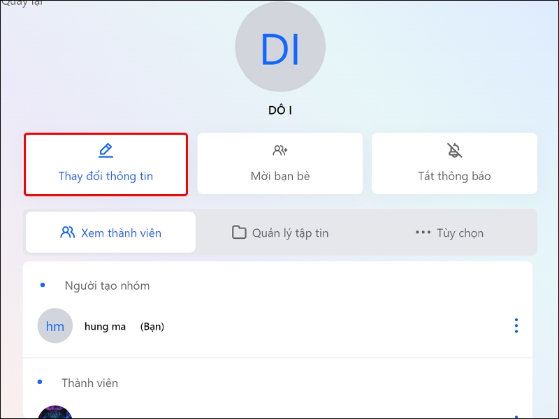 Hướng dẫn thay đổi tên nhóm chat trên Halome bằng điện thoại
