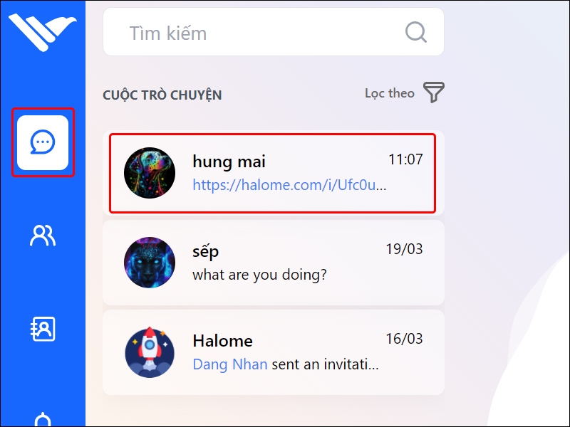 Cách tắt thông báo cuộc trò chuyện trên ứng dụng Halome bằng điện thoại
