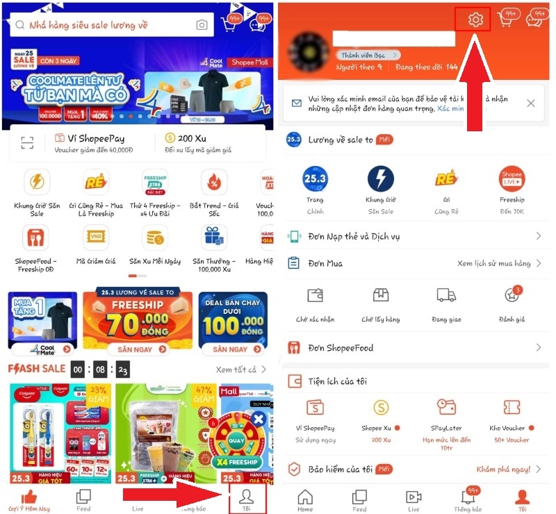 cách xóa tài khoản shopee hình 2