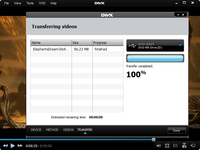 Phần mềm chuyển đổi file DivX - DivX Converter