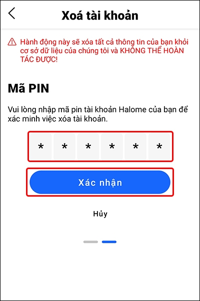 Hướng dẫn xóa tài khoản Halome trên điện thoại