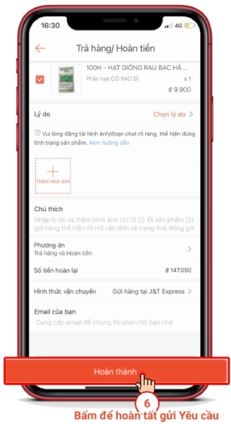 Cách hoàn tiền trên Shopee hình 4
