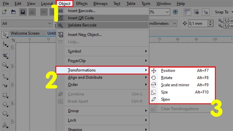 Cụ thể lệnh xoay