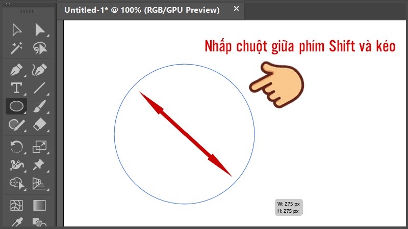 Cách vẽ hình tròn trong AI (Bước 2)