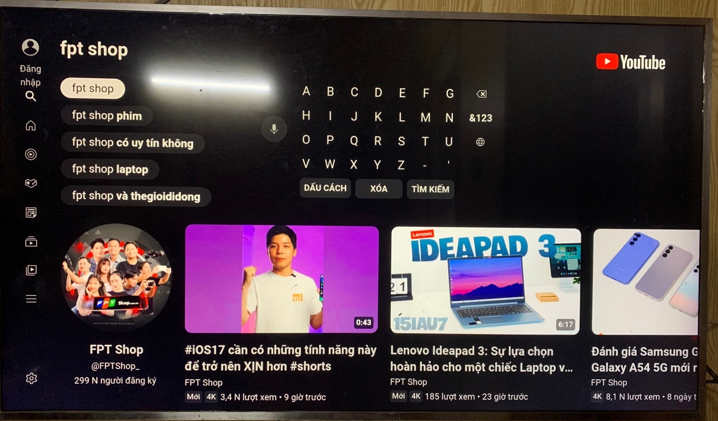 Nhập từ khóa và tìm kiếm video