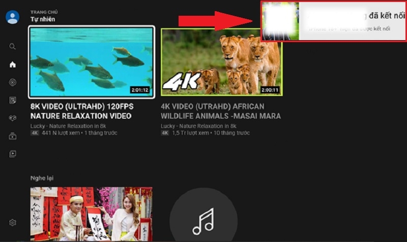 Kết nối thành công giữa tivi và điện thoại