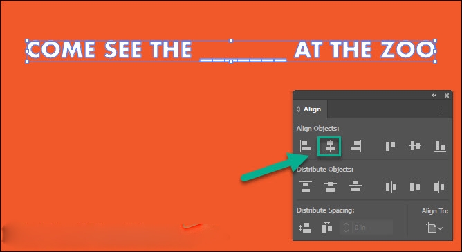 Chọn căn giữa cho Align