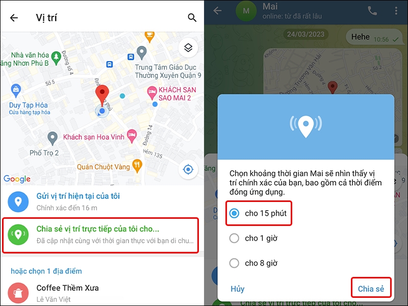 Cách chia sẻ vị trí của bạn trên ứng dụng Telegram