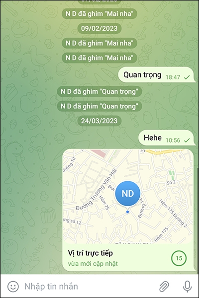 Cách chia sẻ vị trí của bạn trên ứng dụng Telegram