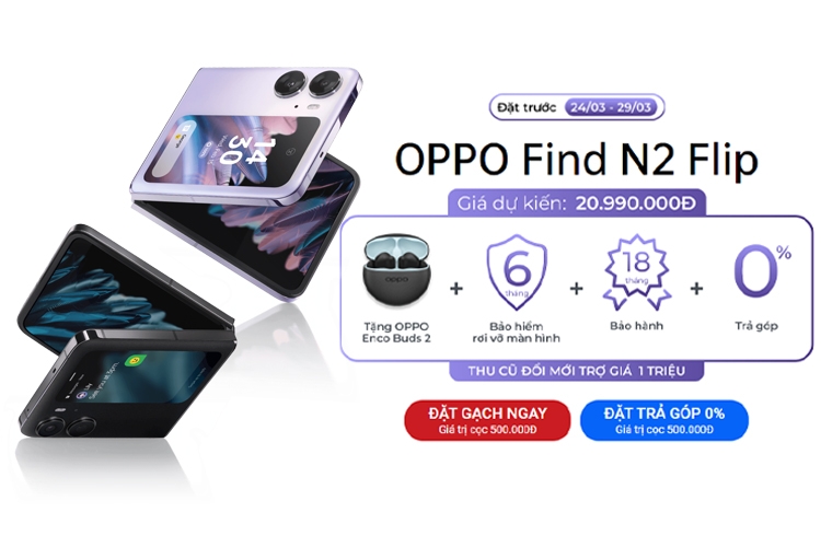 Đã có thể đặt trước siêu phẩm gập OPPO Find N2 Flip: Giá dự kiến bất ngờ, kèm quà “khủng”