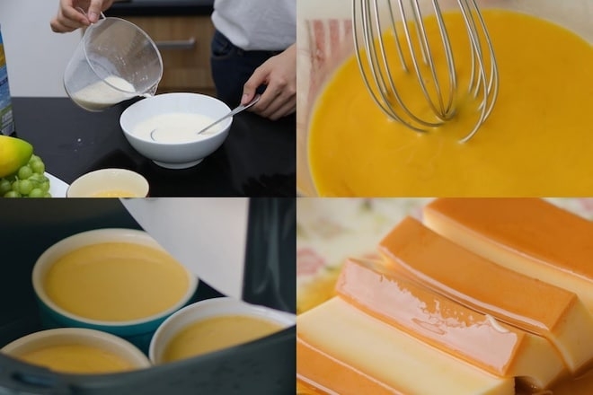 cách làm bánh flan bằng nồi chiên không dầu 3
