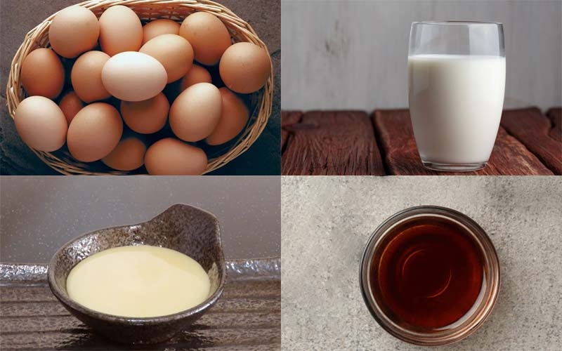 Nguyên liệu làm bánh flan bằng nồi nướng điện