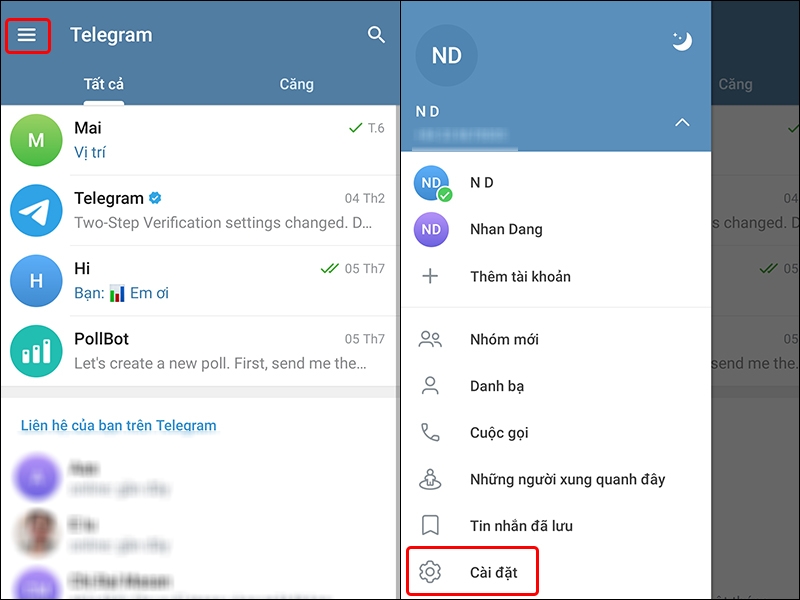 Cách thay đổi ảnh đại diện trên ứng dụng Telegram bằng điện thoại