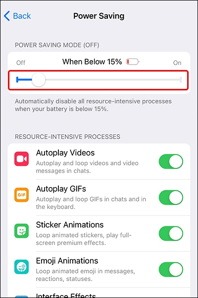 Cách sử dụng chế độ tiết kiệm năng lượng trong Telegram trên iPhone