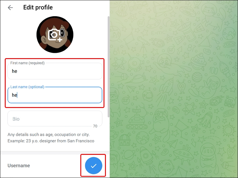 Cách đổi tên hiển thị Telegram trên máy tính