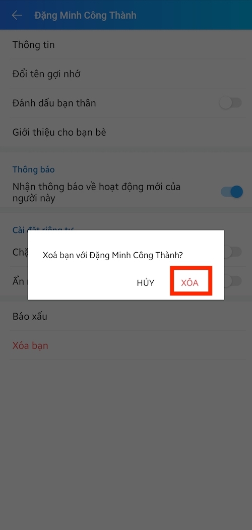Cách xoá kết bạn trên Zalo cực nhanh chóng bằng điện thoại hình 5