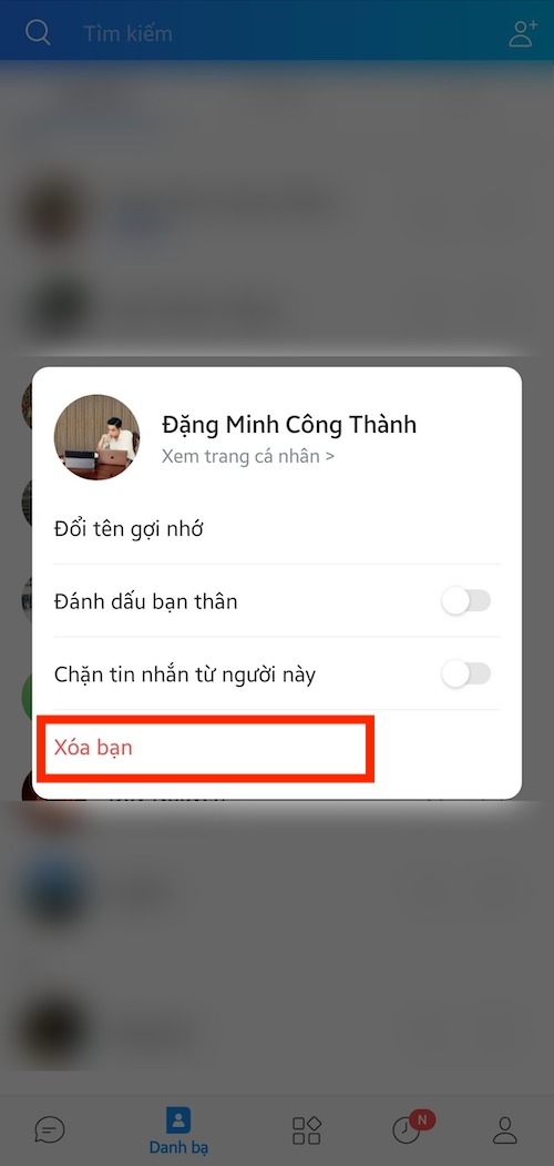 Cách xoá kết bạn trên Zalo cực nhanh chóng bằng điện thoại hình 8