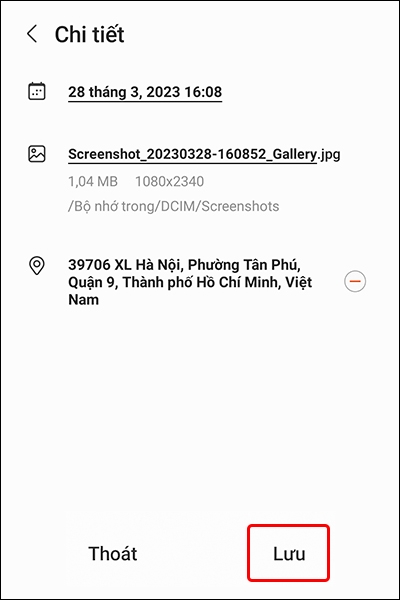 Cách thêm thông tin vị trí vào ảnh trên điện thoại Android