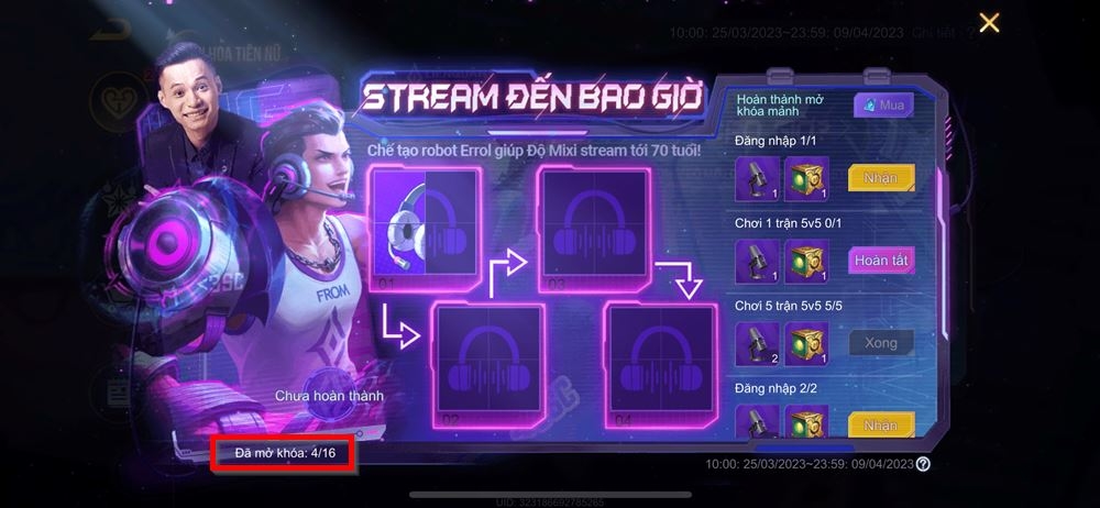 Cách nhận skin Độ Mixi Errol Stream đến bao giờ trong Liên Quân Mobile 3
