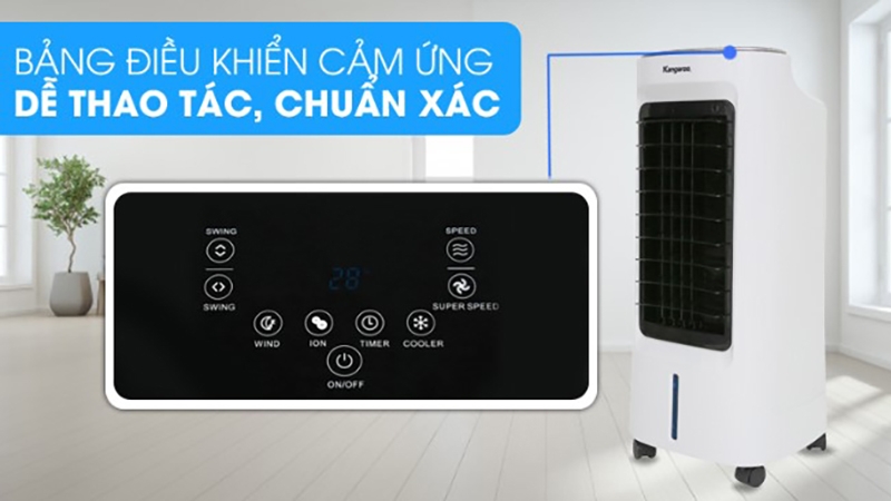 Đánh giá quạt điều hòa Kangaroo KG50F58: Bảng điều khiển cảm ứng nhanh nhạy