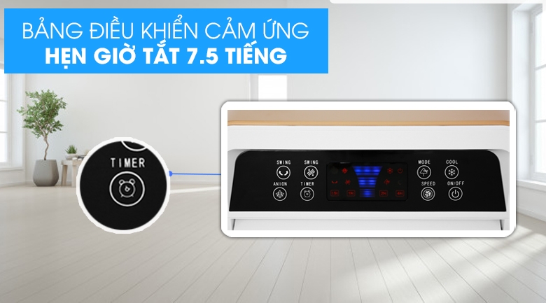 Quạt hơi nước được trang bị tính năng hẹn giờ
