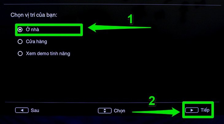 Chọn ở nhà và chọn tiếp