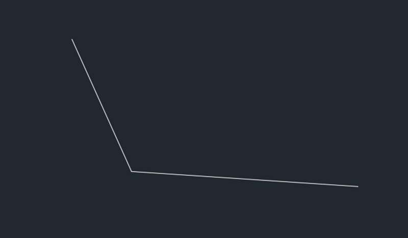 Tiến hành đo góc trong AutoCAD như hình sau