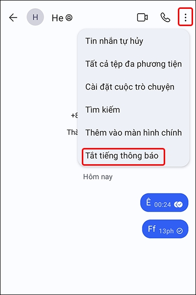 Tắt thông báo cuộc trò chuyện trên ứng dụng Signal bằng điện thoại