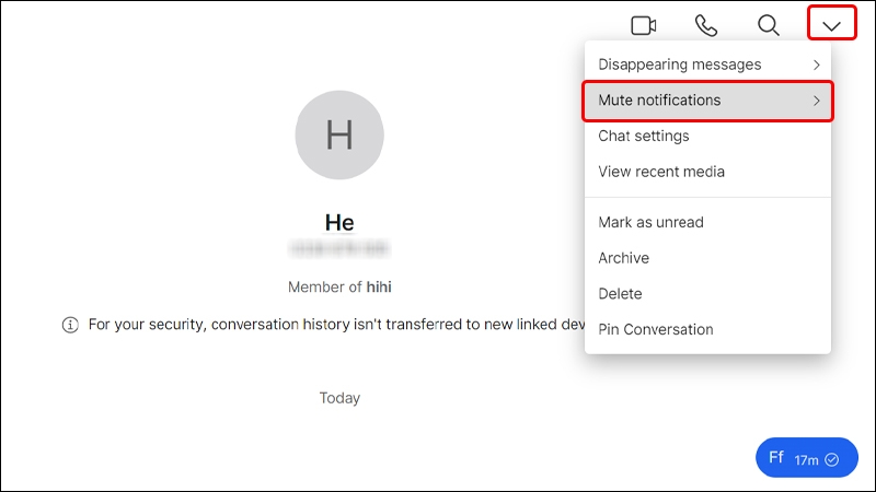 Tắt thông báo cuộc trò chuyện trên ứng dụng Signal bằng máy tính