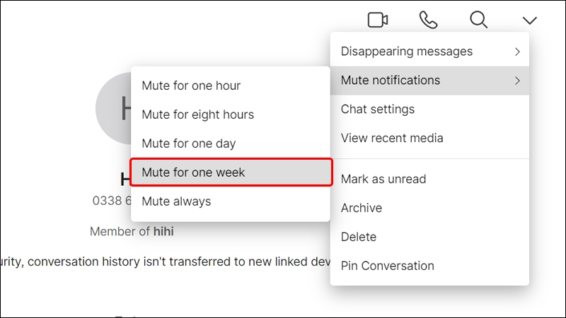 Tắt thông báo cuộc trò chuyện trên ứng dụng Signal bằng máy tính