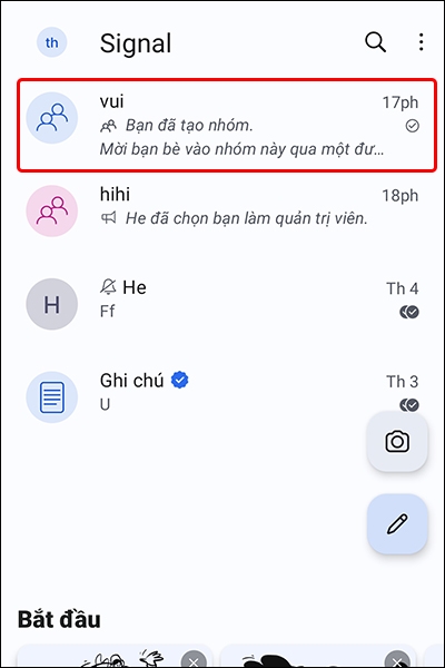 Cách thay đổi Avatar nhóm trên ứng dụng Signal