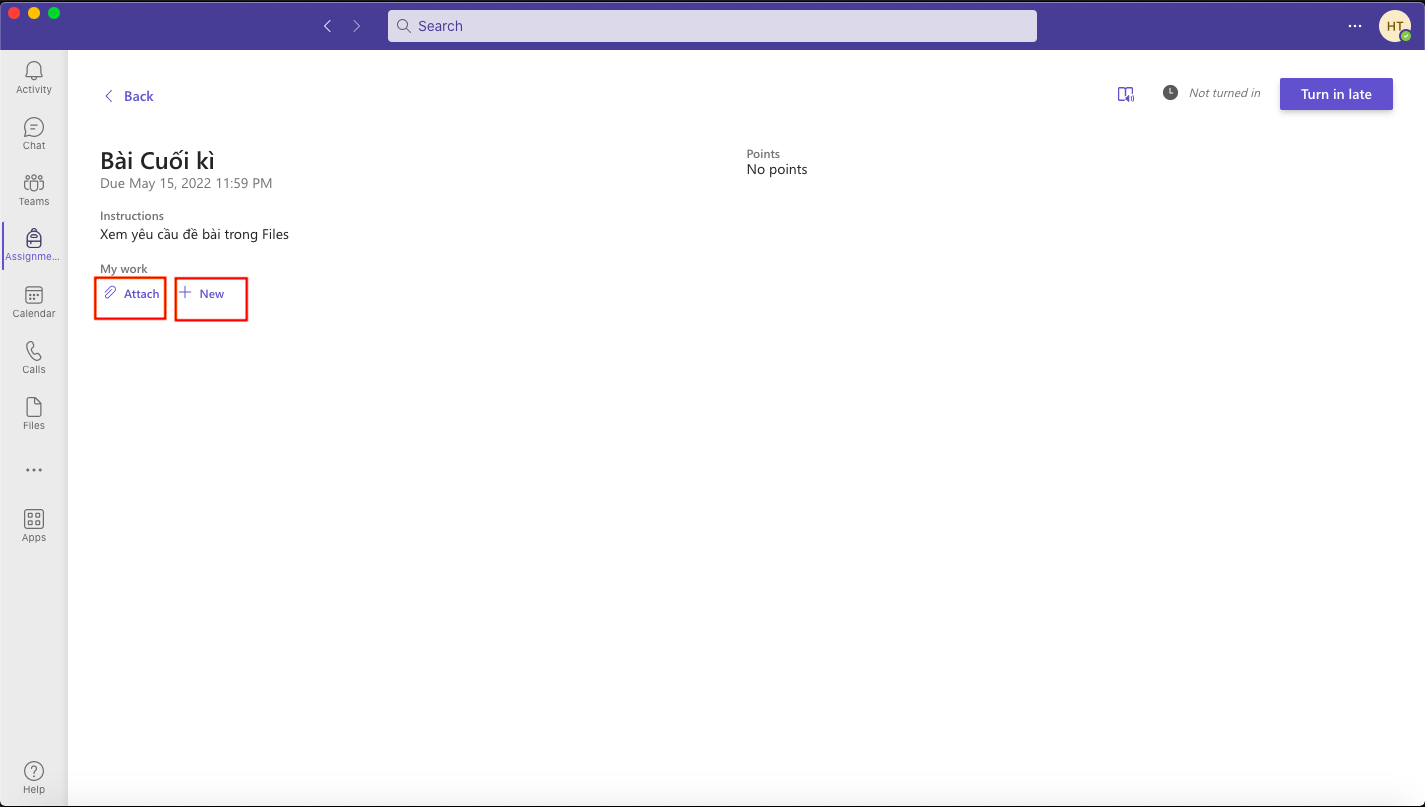 Cách nộp bài trên Teams