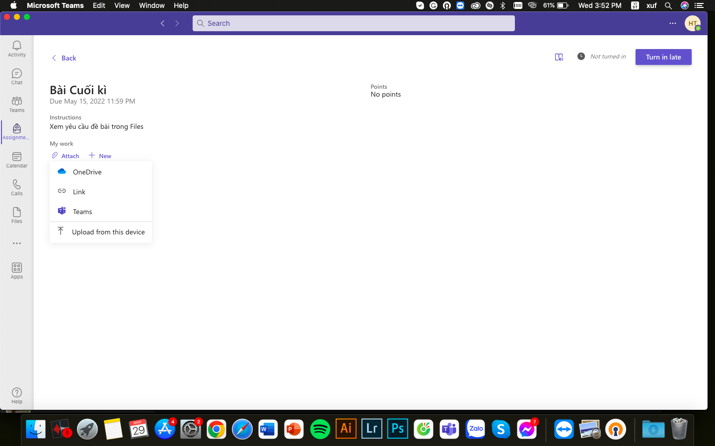 Cách nộp bài trên Teams