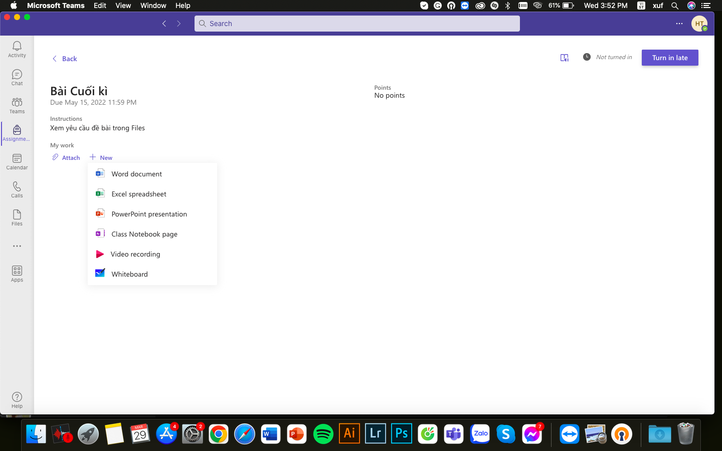 Cách nộp bài trên Teams