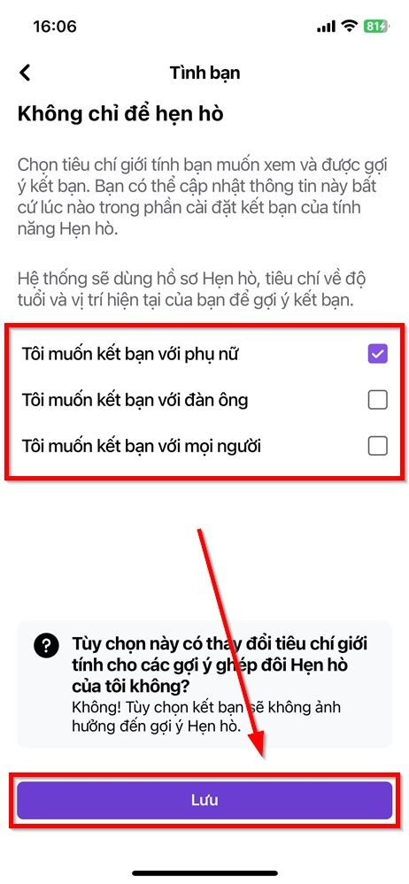 Cách đổi các tiêu chí đối tượng hẹn hò trên Facebook 3