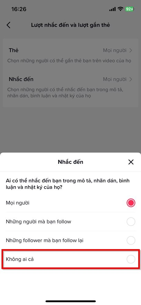 Cách chặn người khác tag vào bình luận trên TikTok 4