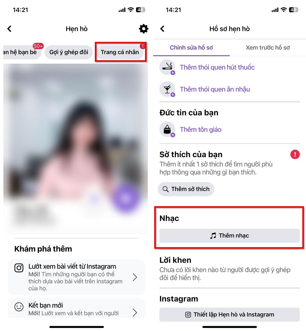 Cách thêm nhạc vào tính năng hẹn hò trên Facebook 2
