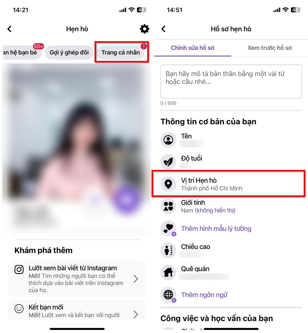 Cách thêm vị trí hẹn hò trên tính năng Facebook Dating 2