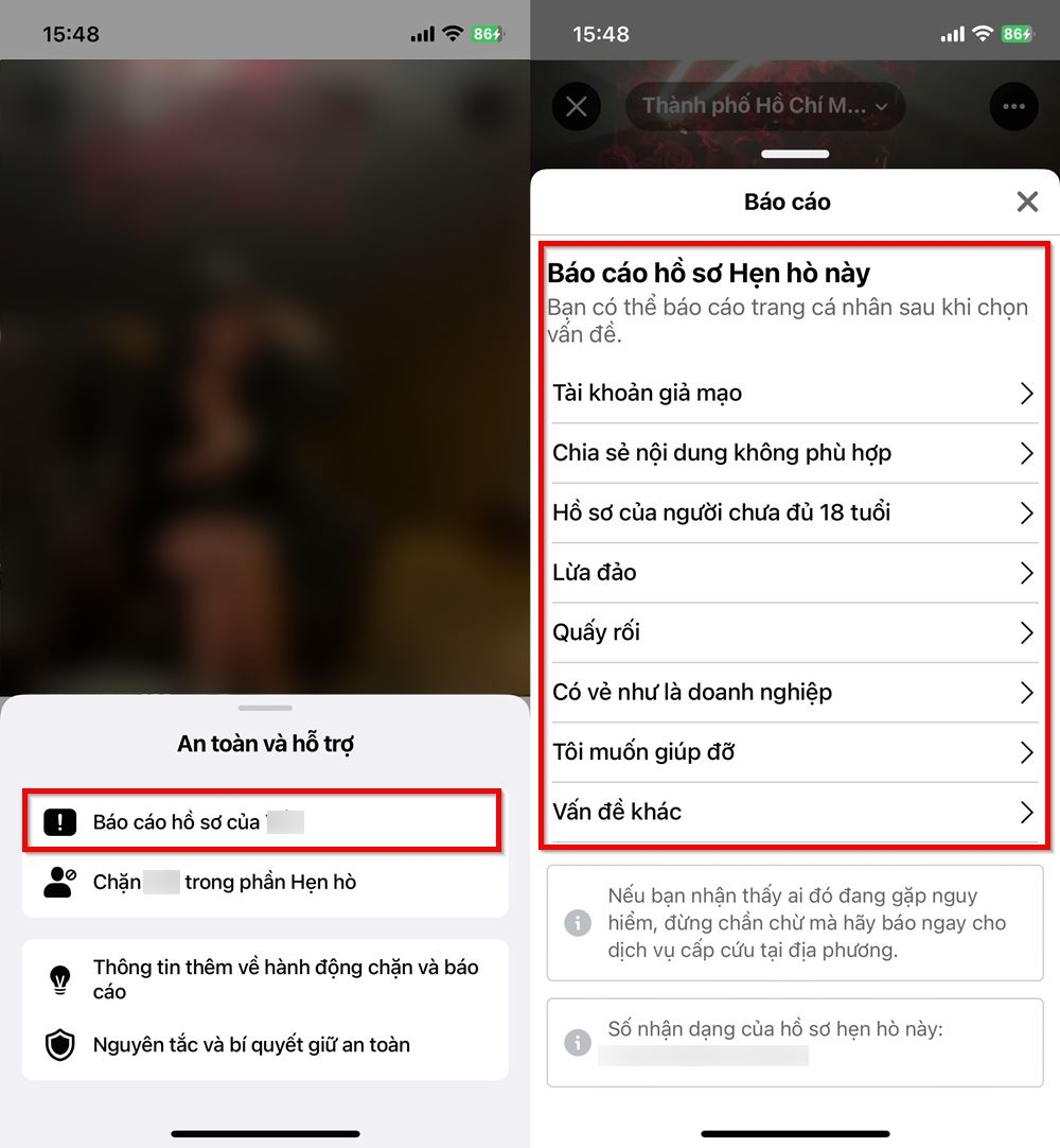 Cách báo cáo tài khoản vi phạm trên Facebook Dating 2