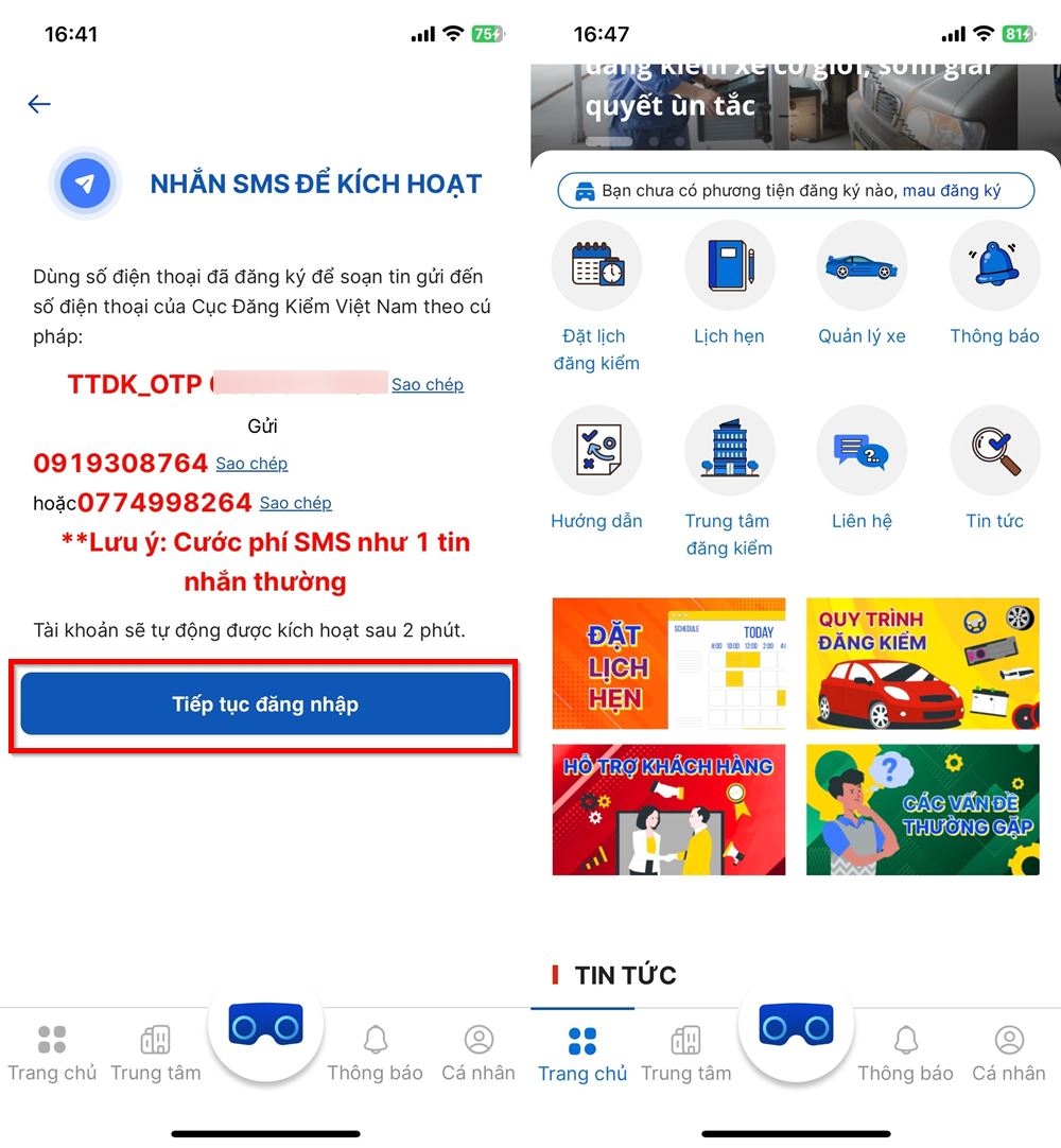 Cách đăng ký đăng kiểm ô tô trên điện thoại 2