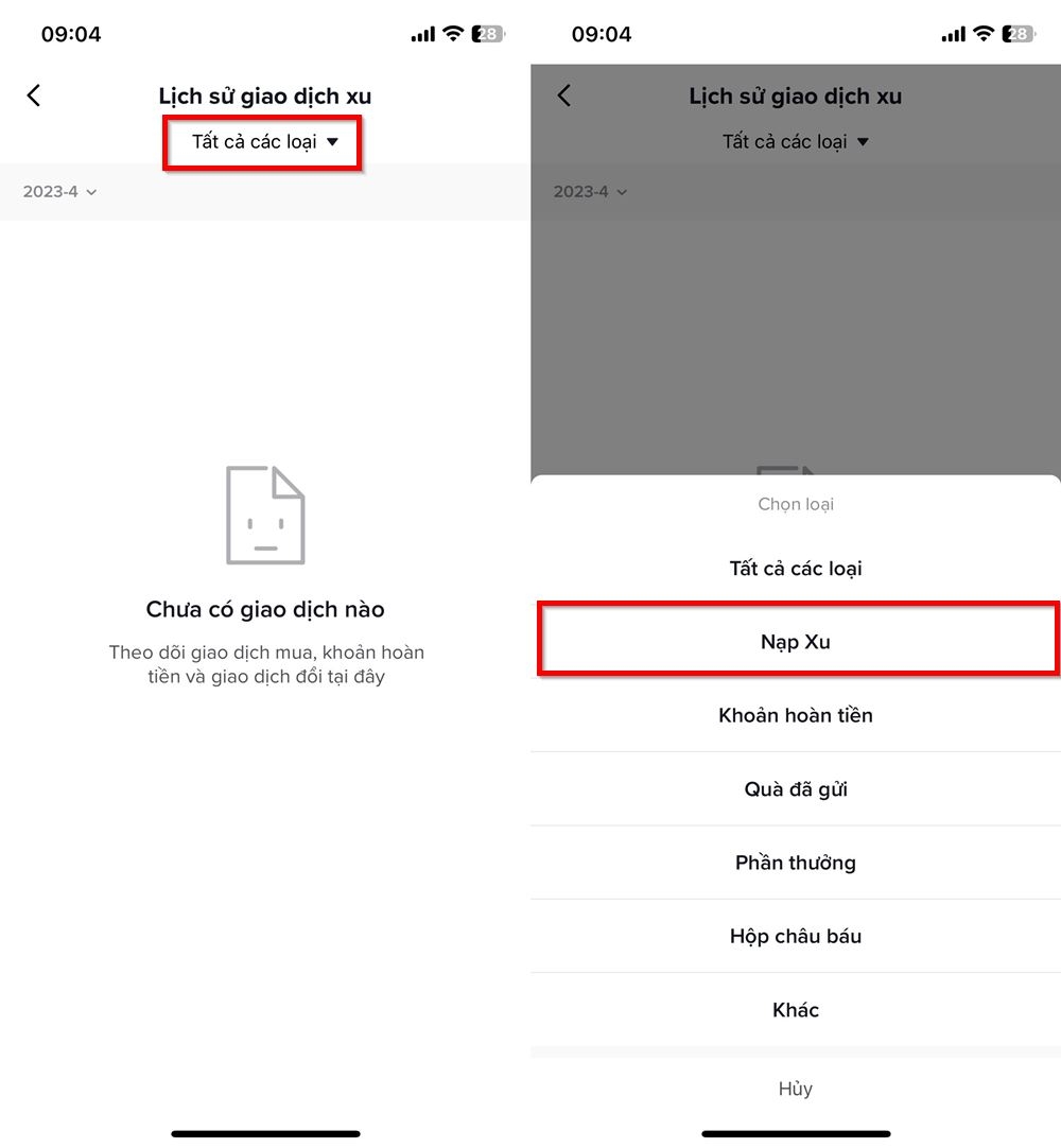 Cách xem lịch sử nạp xu trên TikTok 4