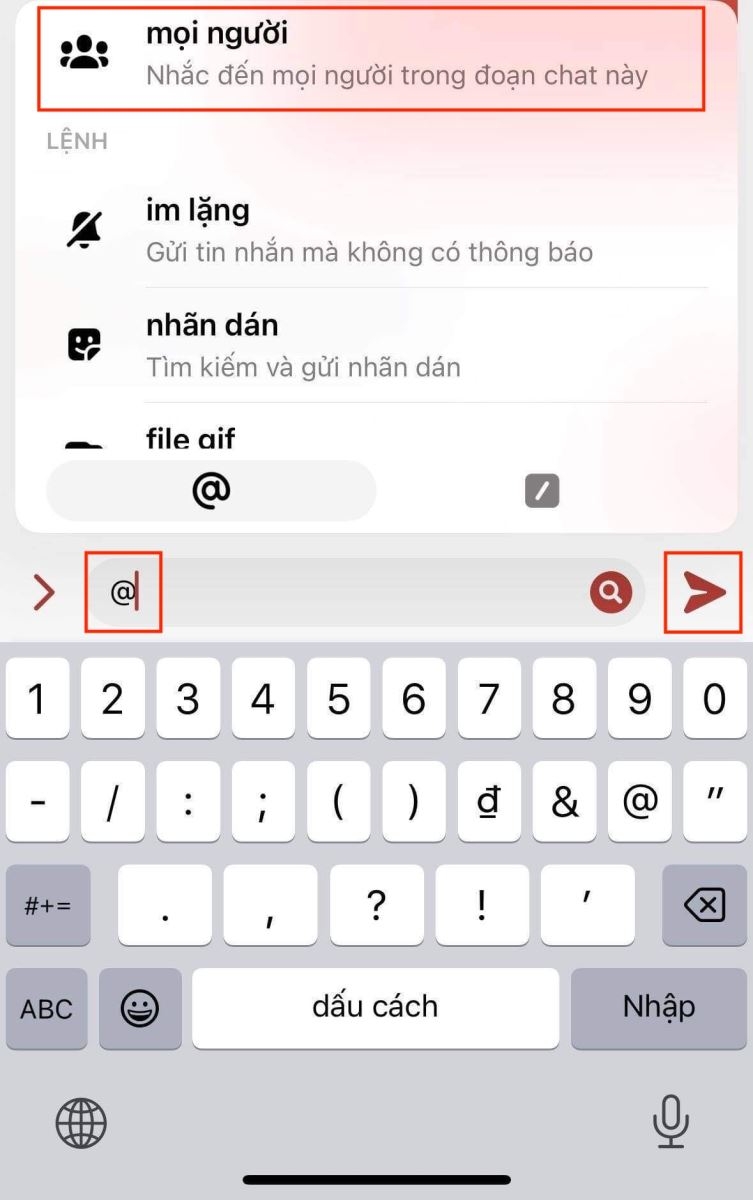 Cách tag all trên messenger