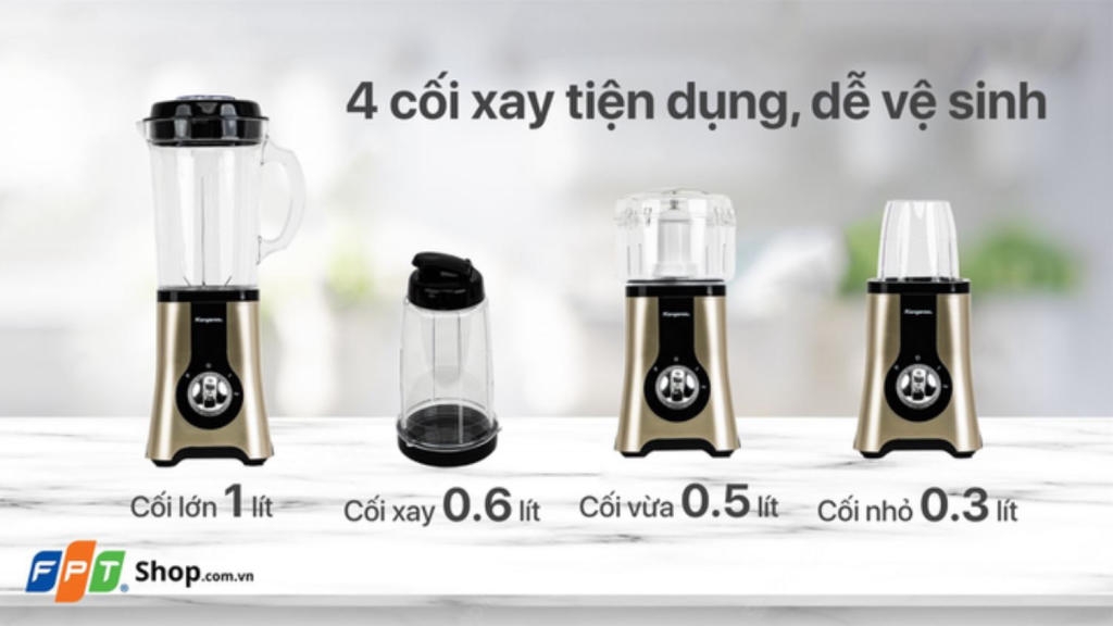 Bộ 4 cối đa năng của máy xay sinh tố Kangaroo