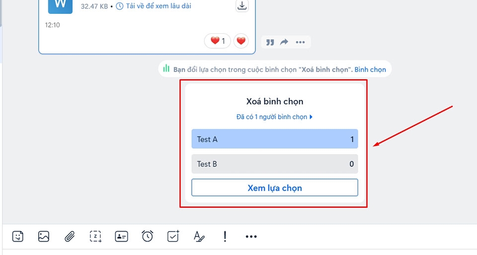 Xóa bình chọn trên Zalo - Ảnh 02